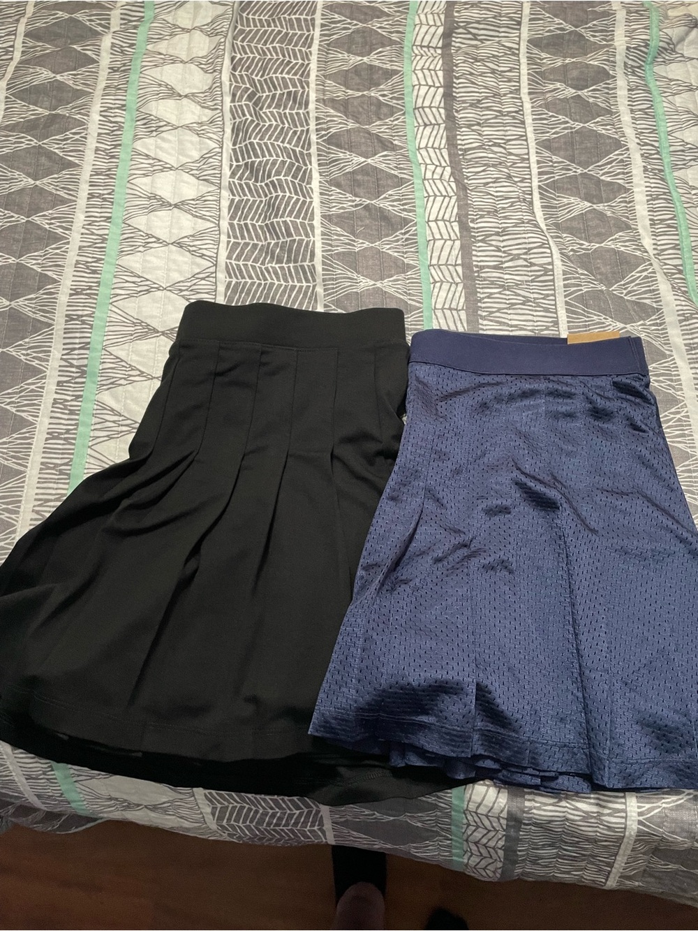 PINK Victoria's Secret Black Pleated Skirt & Navy Skater Skirt